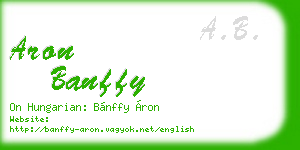 aron banffy business card